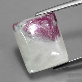 9.46克拉天然多色红宝石黝帘石，长方形切工，13.6×11.4毫米，半透明
