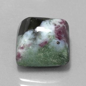 14.96克拉天然多色红宝石黝帘石，方形，12.6×12.4毫米，不透明