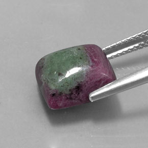 7.62克拉天然多色红宝石黝帘石，方形，10.5×9.8毫米，不透明