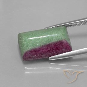 12.20ct 天然 彩色 红宝石黝帘石, 狭长方形, 不透明