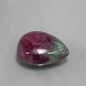 9.65克拉天然多色红宝石黝帘石，梨形，14.8×11.9毫米，不透明
