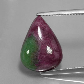 10.24克拉天然多色红宝石黝帘石，梨形，15.9×11.9毫米，不透明
