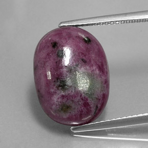 13.33克拉天然多色红宝石黝帘石，椭圆形切割，16×12毫米，不透明
