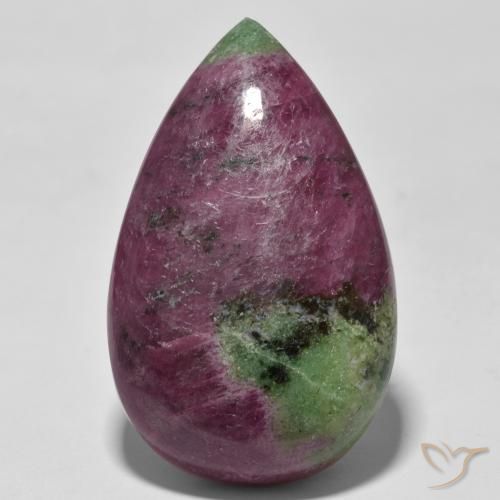 93.98ct 天然 彩色 红宝石黝帘石, 梨形, 不透明