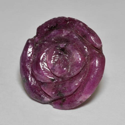 13.40克拉天然紫色红宝石黝帘石，花形切工，16.1×15.5毫米，不透明