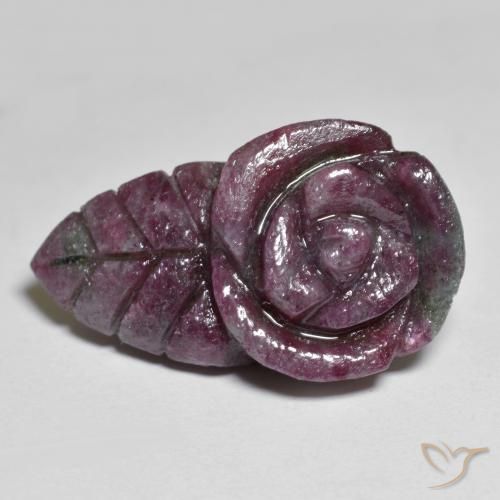 19.47ct 天然 彩色 红宝石黝帘石, 花形切割, 不透明