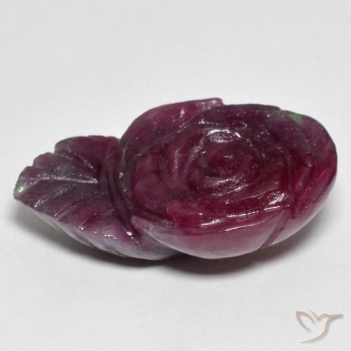 25.11克拉天然红宝石黝帘石，花形切割，不透明