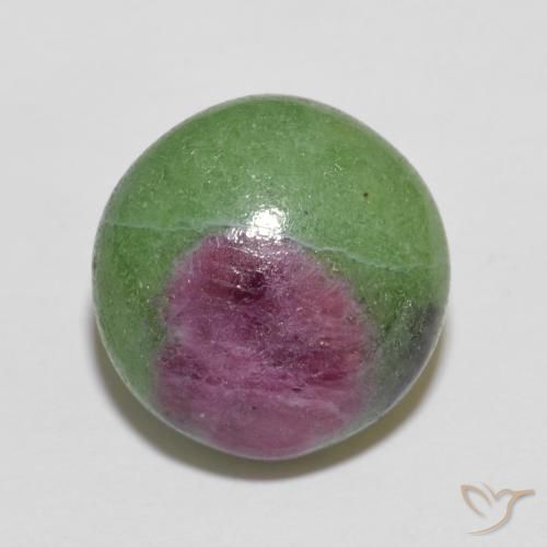 6.36ct 天然 彩色 红宝石黝帘石, 圆形的, 不透明