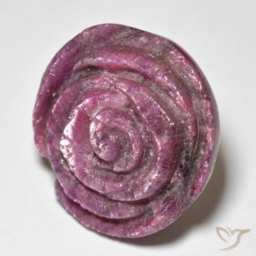 35.76ct 天然 Medium Dark-Purple 红宝石黝帘石, 花形切割, 不透明