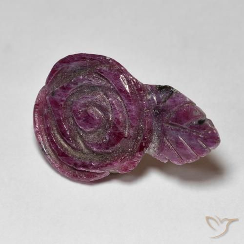 12.01ct 天然 暗紫色 红宝石黝帘石, 花形切割, 不透明