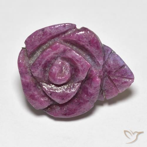16.73ct 天然 Medium Dark-Purple 红宝石黝帘石, 花形切割, 不透明