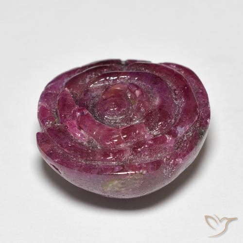 23.98克拉天然红宝石黝帘石，花形切割，不透明