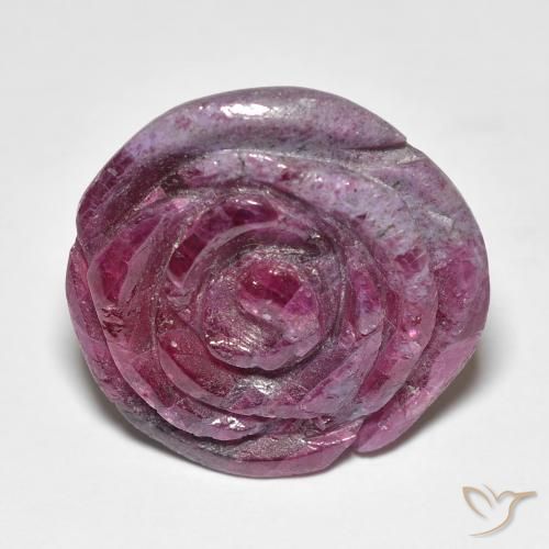 25.96克拉天然红宝石黝帘石，花形切割，不透明