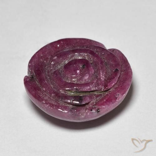 12.14克拉天然红宝石黝帘石，花形切割，不透明