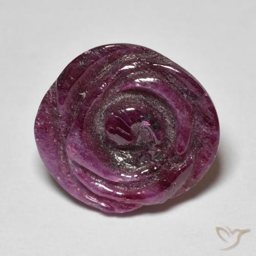 10.16ct 天然 Medium Dark-Purple 红宝石黝帘石, 花形切割, 不透明