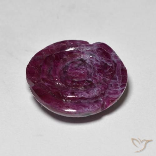 14.65克拉天然红宝石黝帘石，花形切割，不透明