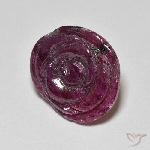 13.99克拉天然红宝石黝帘石，花形切割，不透明