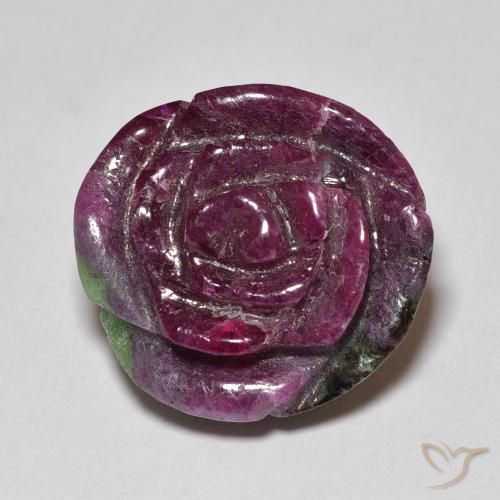 21.89ct 天然 彩色 红宝石黝帘石, 花形切割, 不透明