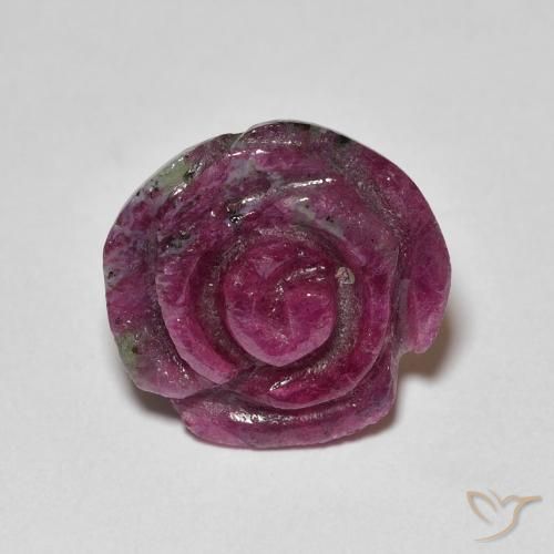 14.14克拉天然红宝石黝帘石，花形切割，不透明