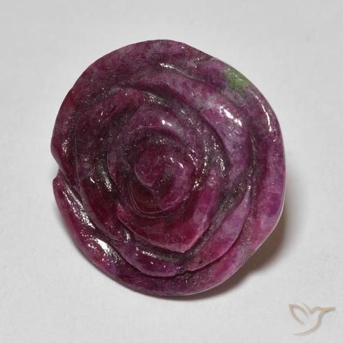 16.99克拉天然红宝石黝帘石，花形切割，不透明