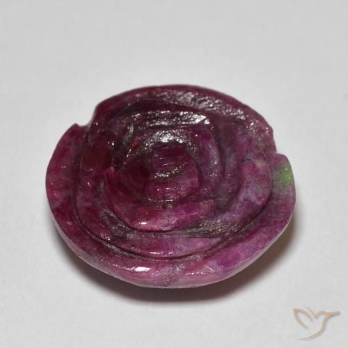 16.99克拉天然红宝石黝帘石，花形切割，不透明