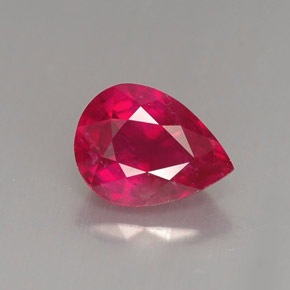 1.61克拉天然红色红宝石，梨形，8×6毫米，VS-SI