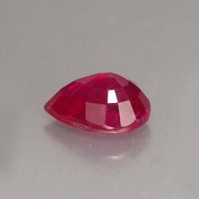 1.61克拉天然红色红宝石，梨形，8×6毫米，VS-SI