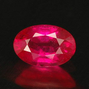 0.59克拉天然粉色红宝石，椭圆形切割，6×4.1毫米，SI