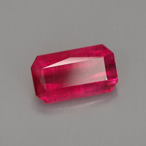 1.52克拉天然红色红宝石，祖母绿式切割，8.5×4.9毫米，VS-SI