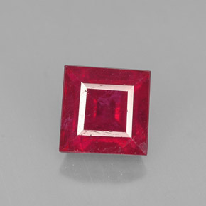 1.83克拉天然红色红宝石，方形，6.2×6.2毫米，SI