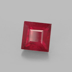 2.07克拉天然红色红宝石，方形，6.2×6.1毫米，SI