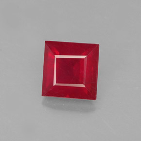 1.45克拉天然红色红宝石，方形，6.2×6毫米，SI