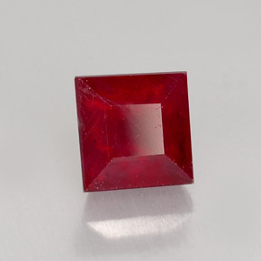 2.39克拉天然红色红宝石，方形，6.2×6.2毫米，SI