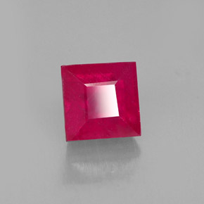 2.17克拉天然红色红宝石，方形，6.1×6毫米，SI