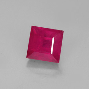 2.18克拉天然红色红宝石，方形，6.1×6毫米，SI