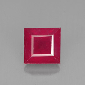 1.73克拉天然红色红宝石，方形，6.2×6毫米，SI