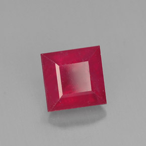 1.73克拉天然红色红宝石，方形，6.2×6毫米，SI