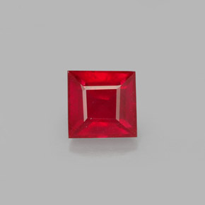0.87克拉天然红色红宝石，方形，4.9×4.9毫米，VS-SI
