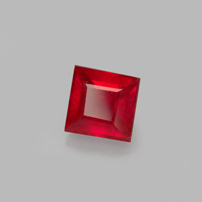 0.87克拉天然红色红宝石，方形，4.9×4.9毫米，VS-SI