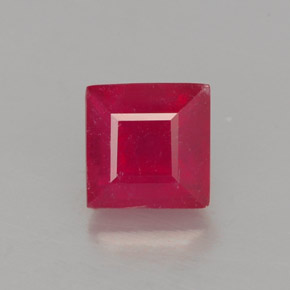 1.12克拉天然红色红宝石，方形，5.1×5.1毫米，SI