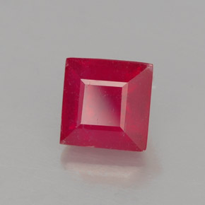 1.12克拉天然红色红宝石，方形，5.1×5.1毫米，SI