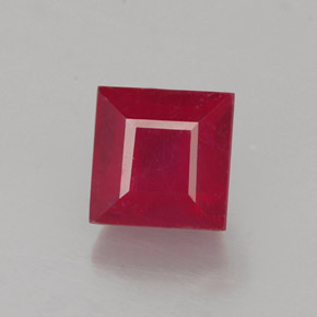 1.31克拉天然红色红宝石，方形，5.1×5.1毫米，SI