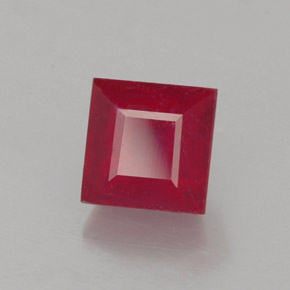 1.31克拉天然红色红宝石，方形，5.1×5.1毫米，SI