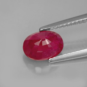 1.96克拉天然红色红宝石，椭圆形切割，8.2×6.2毫米，VS-SI