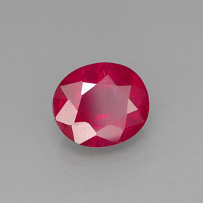 1.95克拉天然红色红宝石，椭圆形切割，7.9×6.9毫米，SI