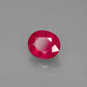 1.91克拉天然红色红宝石，椭圆形切割，7.6×6.6毫米，SI
