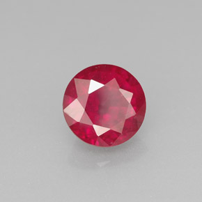 1.72克拉天然红色红宝石，圆形切割，6.82毫米，SI