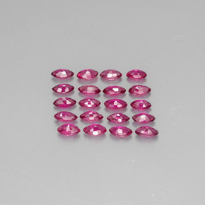 天然红色红宝石，马眼形，3.7×1.9毫米，VS-SI