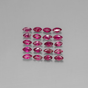 天然粉色红宝石，马眼形，3.4×2.1毫米，VVS-VS