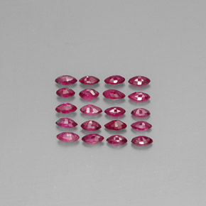 天然粉色红宝石，马眼形，3.4×2.1毫米，VVS-VS